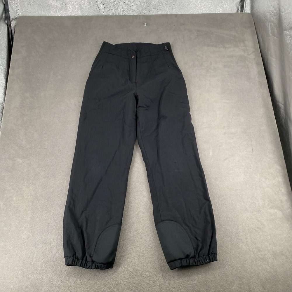 Obermeyer Ladies Black Insulated Ski Pants Size 8 High Waist Snow Trousers